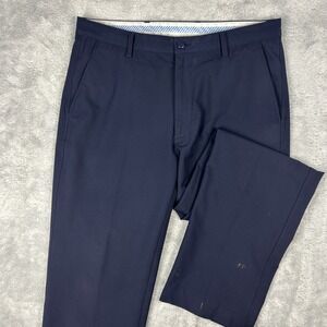 FootJoy Men's Golf Pants 36x31 Navy Blue Performance Stretch Pockets Flaw